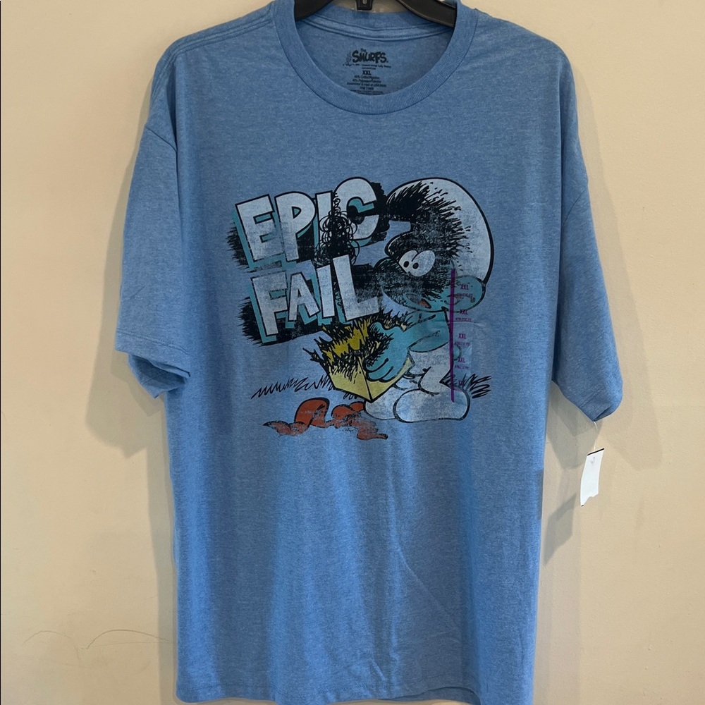 The‎ Smurfs Epic Fail Blue Graphic T-Shirt XXL NWT